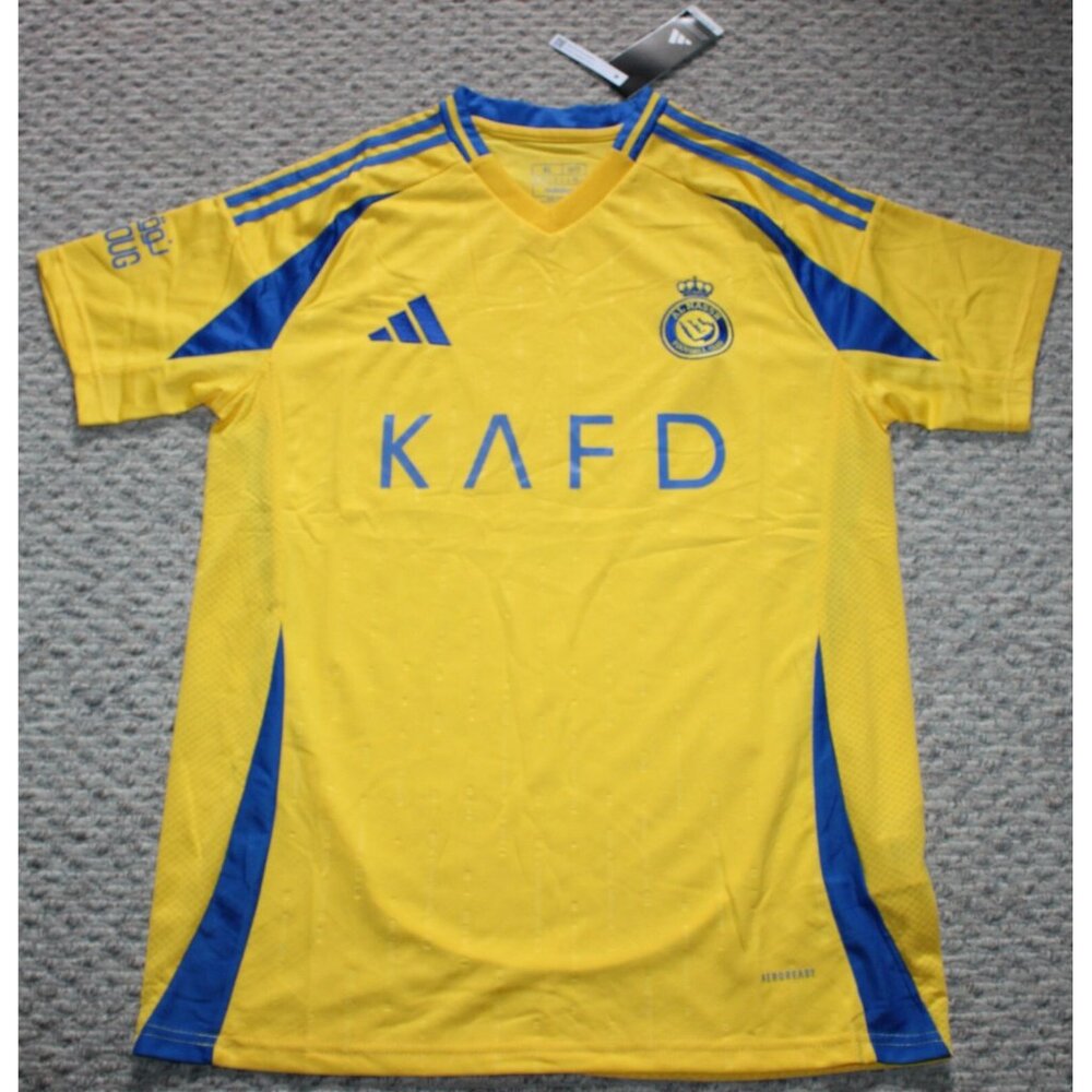Al-Nassr FC Football Club Home 24-25  Jersey XL adidas Yellow Soccer NWT